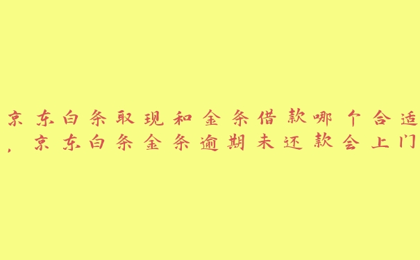 京东白条取现和金条借款哪个合适，京东白条金条逾期未还款会上门走访吗