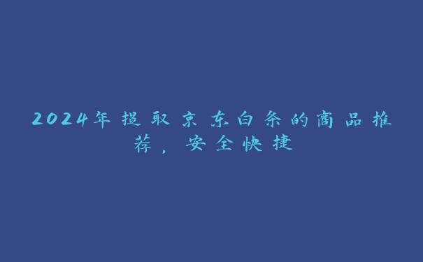 2024年提取京东白条的商品推荐，安全快捷