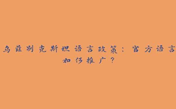 乌兹别克斯坦语言政策：官方语言如何推广？