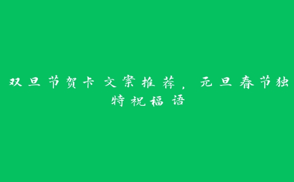 双旦节贺卡文案推荐，元旦春节独特祝福语