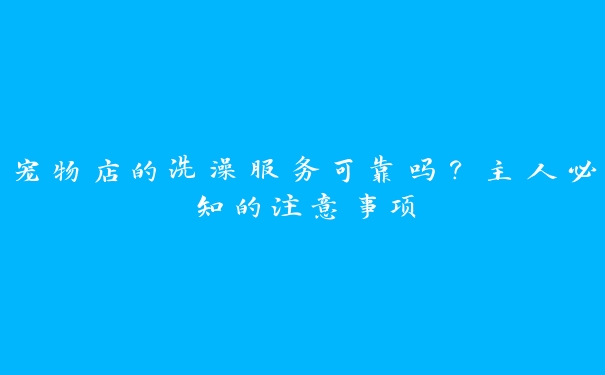 宠物店的洗澡服务可靠吗？主人必知的注意事项