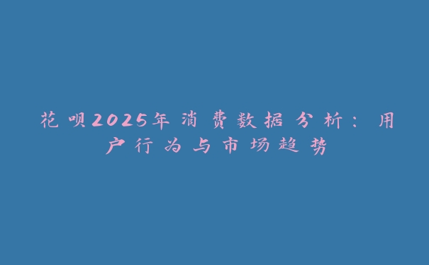 花呗2025年消费数据分析：用户行为与市场趋势