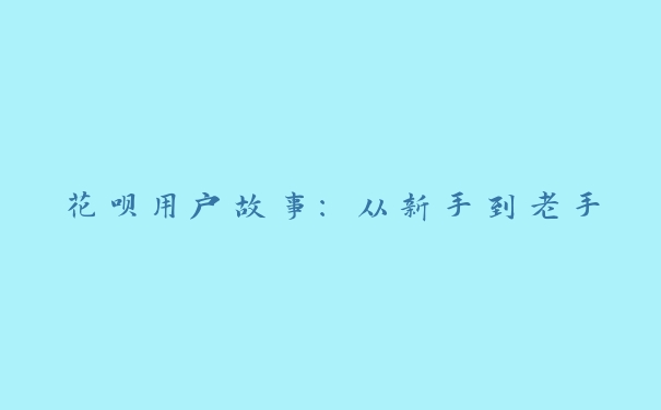 花呗用户故事：从新手到老手