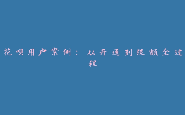 花呗用户案例：从开通到提额全过程